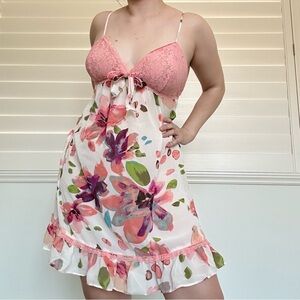 NWT Ambrielle floral sheer babydoll fairy slip dress